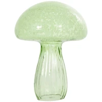 Green Textured Glass Mushroom Sculpture Set
