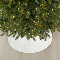 Glitzhome® Washed White 26" Woven Metal Tree Collar
