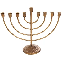 17" Bronze Metal Layered Arch Candelabra with Textured Base