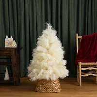 4ft. Unlit Off-White Pampas Grass Artificial Christmas Tree