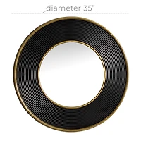 CosmoLiving by Cosmopolitan 35" Black Modern Metal Round Wall Mirror