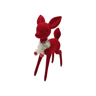11.75" Red Flocked Deer Tabletop Décor by Ashland®
