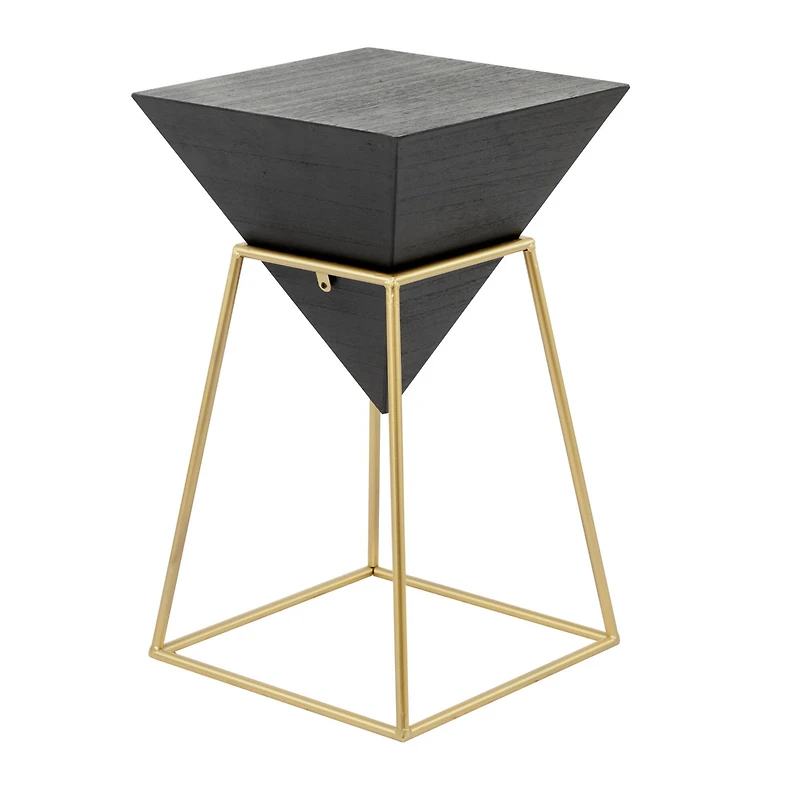 Black Wood Modern Accent Table 24" x 15" x 15"