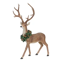 Deer with Wreath Figurine Set, 28" & 28.5"