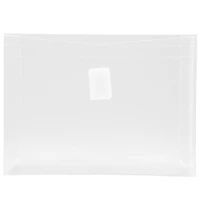 JAM Paper 5.5" x 7.5" Clear Plastic Hook & Loop Closure Envelopes, 12ct.