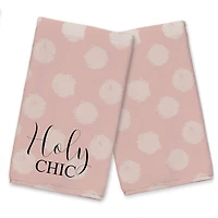 Holy Chic Pink Polka 16" x 25" Tea Towel - Set of 2