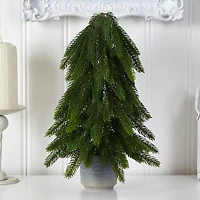 17" Unlit Artificial Pine Tree In Decorative Planter