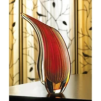 12" Crimson Sunset Art Glass Vase