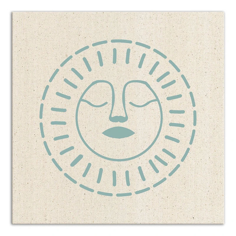 Sun Face Canvas Wall Art