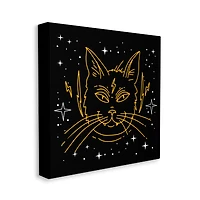 Stupell Industries Starry Cat Lightning Bolt Canvas Wall Art