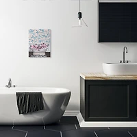 Stupell Industries Flower In Bath Tub Blue & Pink Canvas Wall Art