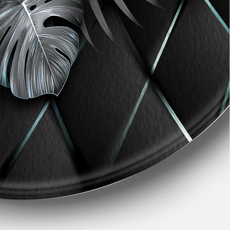 Designart - Black and Gold Tropical Leaves I