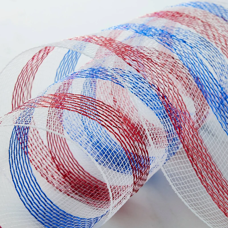 10" x 19ft. Red, White & Blue Striped Mesh by Celebrate It™