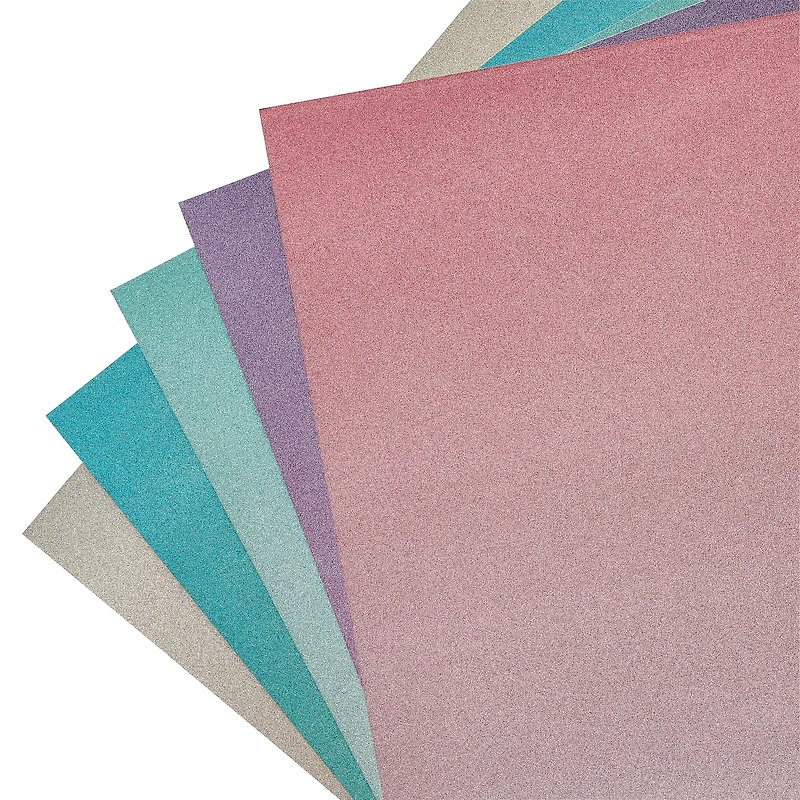 6 Packs: 20 ct. (120 total) Signature™ Ombre Glitter Paper Pad by Recollections®, 12" x 12"