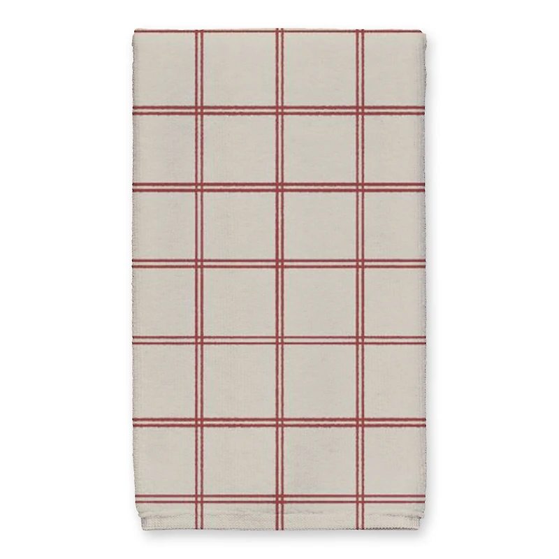 Be Cozy Red and Cream Check Tea Towel - Set of 2