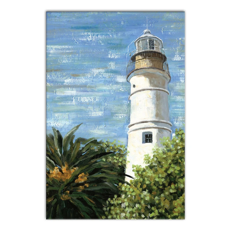 Lighthouse In The Garden 24" x 36" Canvas Wall Art