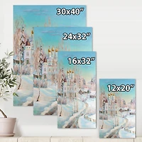 Designart - Country Road In Winter Landscape With Temple