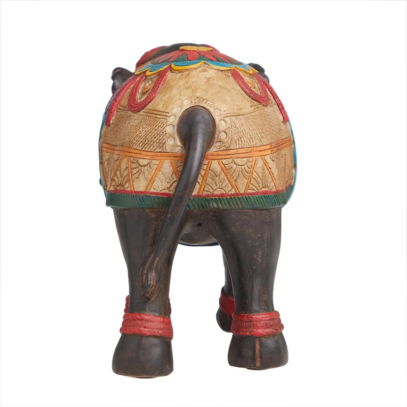 14.25" Intricate Standing Elephant Tabletop Sculpture