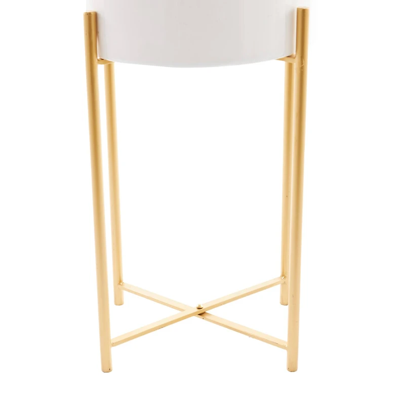 CosmoLiving by Cosmopolitan Set of 2 Iron Contemporary Planter