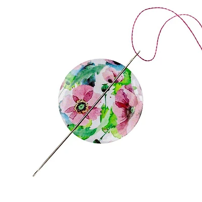 Wonderland Crafts Pink Poppy Magnetic Needle Holder