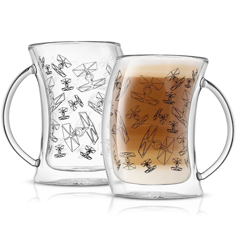JoyJolt® Star Wars™ TIE Fighter™ Double Wall Glass Mugs, 2ct.