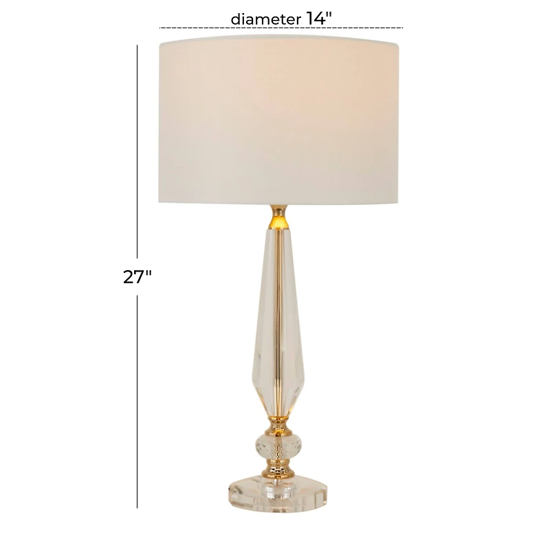 White Linen Traditional Buffet Lamp, 27" x 14" x 14"