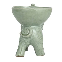 Hello Honey® Gray 7.5" Majestic Stoneware Elephant Bowl 