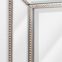 Head West 30" Silver Metro Beaded Glass Framed Vanity Mirror