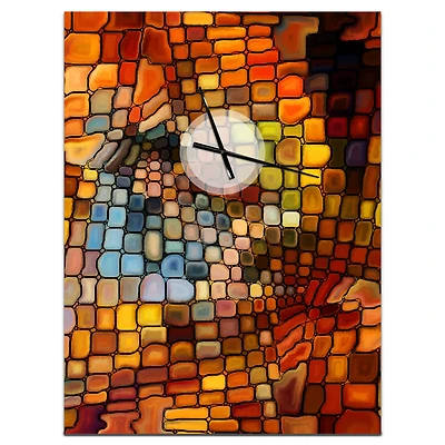 Designart 'Dreaming Of Stained Glass Modern Rectangular Wall Clock