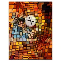 Designart 'Dreaming Of Stained Glass Modern Rectangular Wall Clock