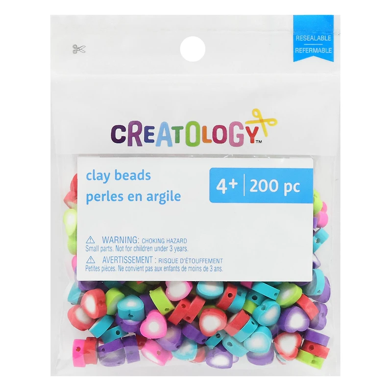 9mm Neon Heart Clay Beads by Creatology™