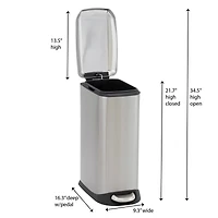 Household Essentials 5 gal. Slim Stainless Steel Trash Can
