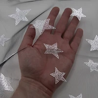 Wyla Black Stars Mesh Polyester Fabric