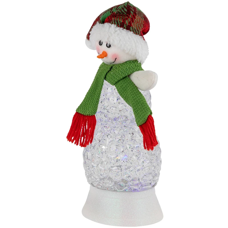 LED Lighted Acrylic Snowman Christmas Snow Globe - 11"