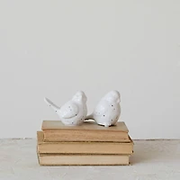 Hello Honey® White Speckled Stoneware Bird Décor Accent Set