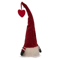 14" Lighted Red Striped 'Kiss Me' Valentine's Day Gnome
