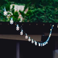 20ct. Clear G40 Globe Patio Garden Christmas Light Set With Green Wire