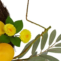 18" Yellow Lemons & Flowers Artificial Floral Spring Wreath