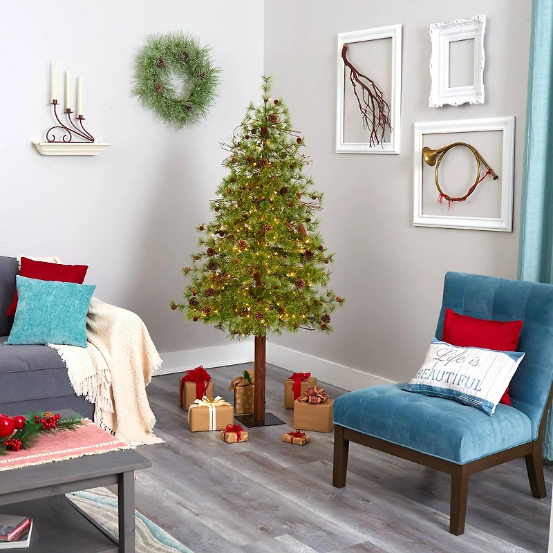 6ft. Pre-Lit Wyoming Alpine Artificial Christmas Tree, Clear LED Lights