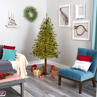 6ft. Pre-Lit Wyoming Alpine Artificial Christmas Tree, Clear LED Lights