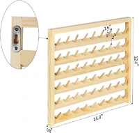 54-Spool Wall Mounted Wooden Sewing Thread Rack