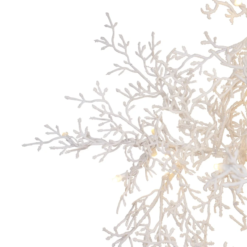 6ft. Pre-Lit Flocked Twig Artificial Christmas Tree, Warm White LED Lights