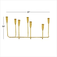 CosmoLiving by Cosmopolitan 10'' Gold Iron Contemporary Candlesticks Holder