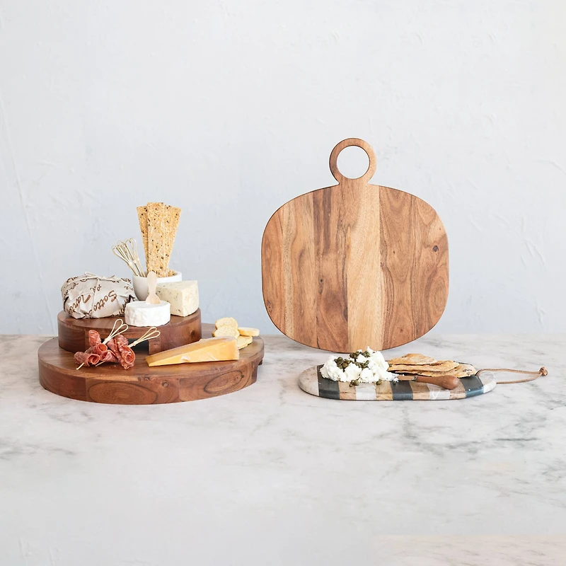 Hello Honey® 15.5" Natural Acacia Wood Kitchen Pedestal