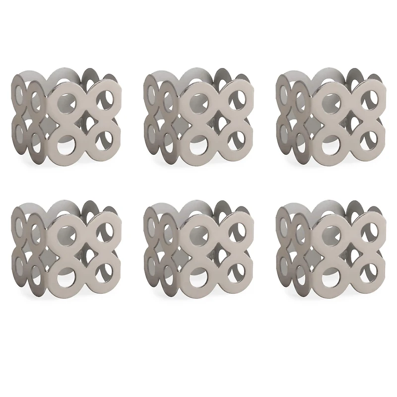 DII® Silver Square Die Cut Napkin Rings, 6ct.