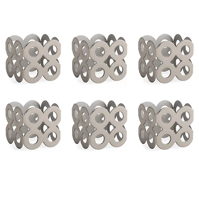 DII® Silver Square Die Cut Napkin Rings, 6ct.
