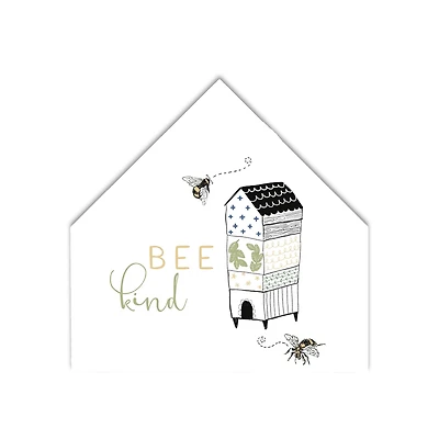 Bee Kind Hive 12" x 12" House Shaped Canvas