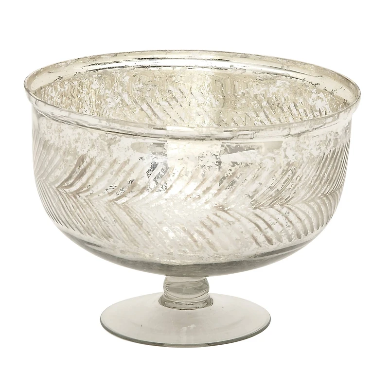 11" Silver Glass Glam Decorative Bowl