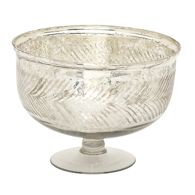 11" Silver Glass Glam Decorative Bowl