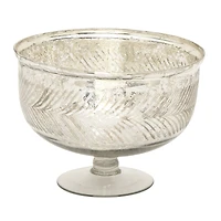 11" Silver Glass Glam Decorative Bowl